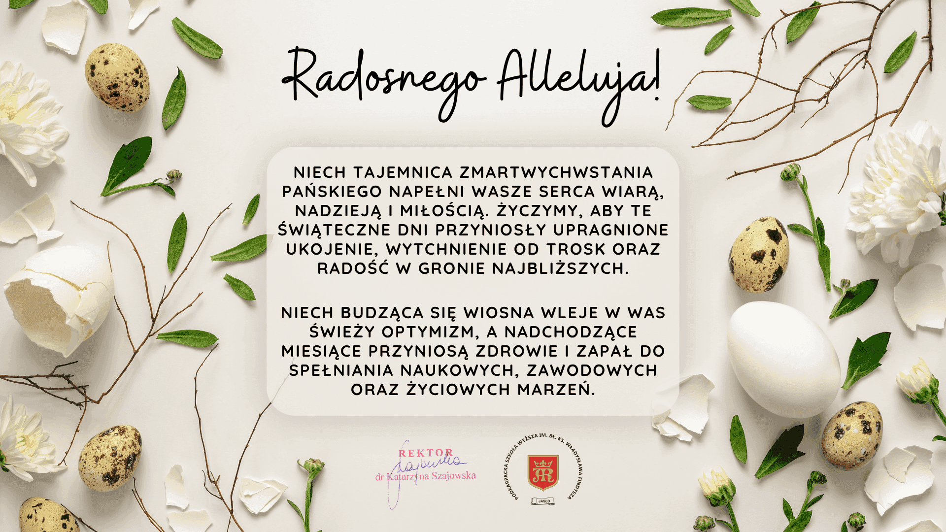 Życzenia z okazji świąt Wielkanocnych 2026